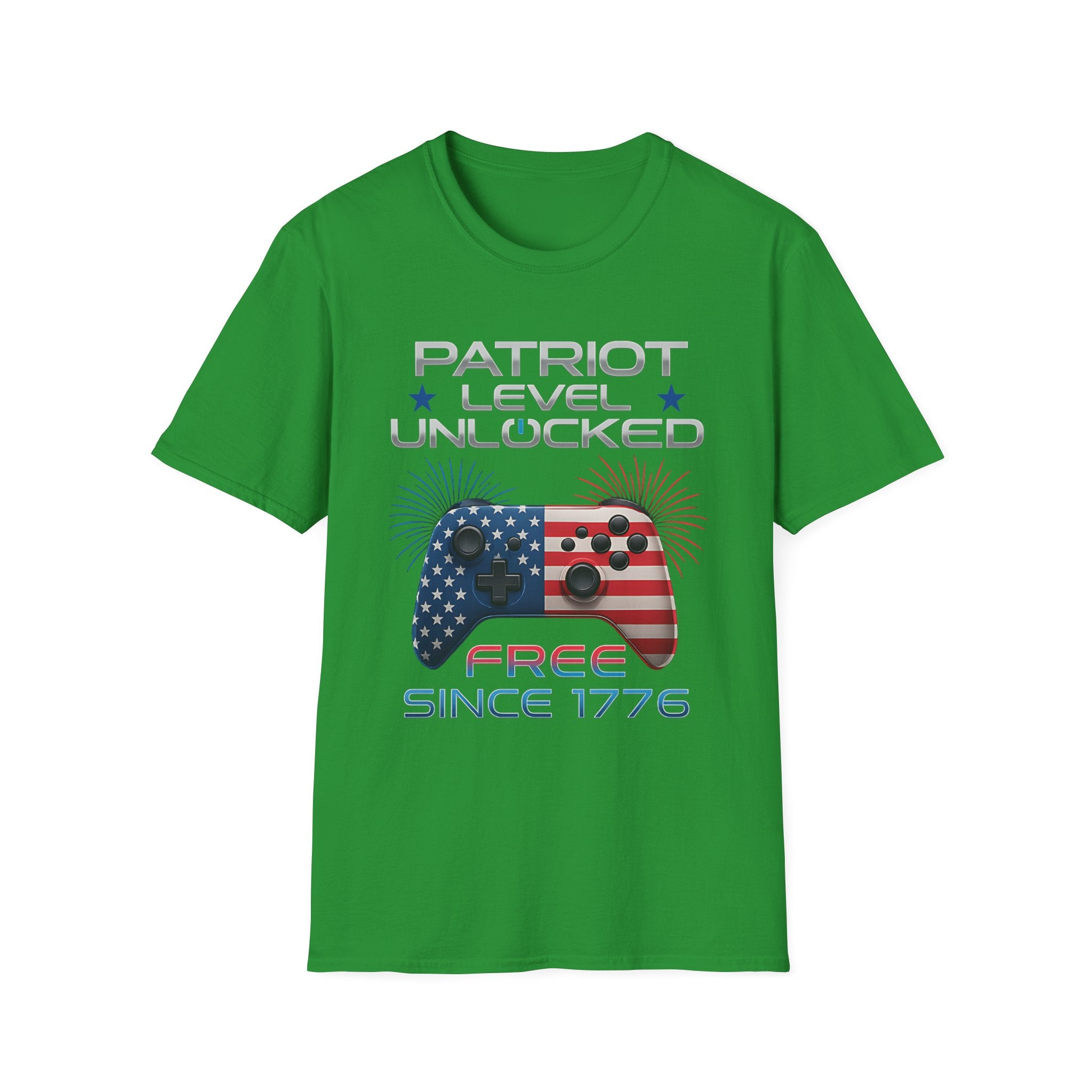 Gamer Level Unlocked Patriot 4th Of July Gaming T-Shirt