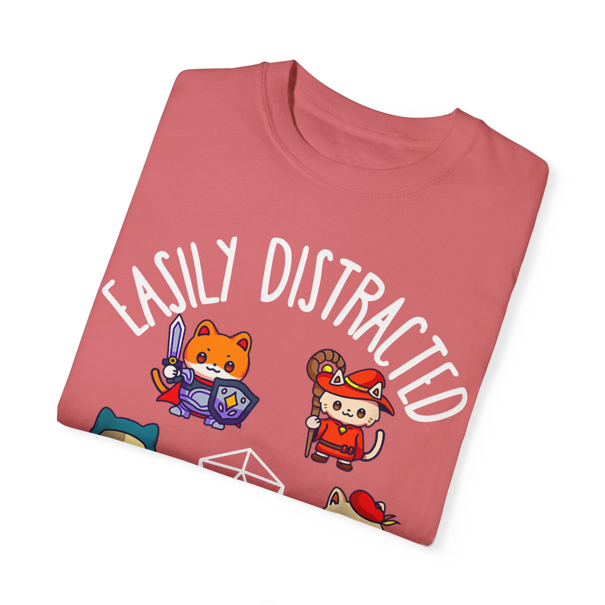 Easily Distracted by Cats and Side Quests T-shirt