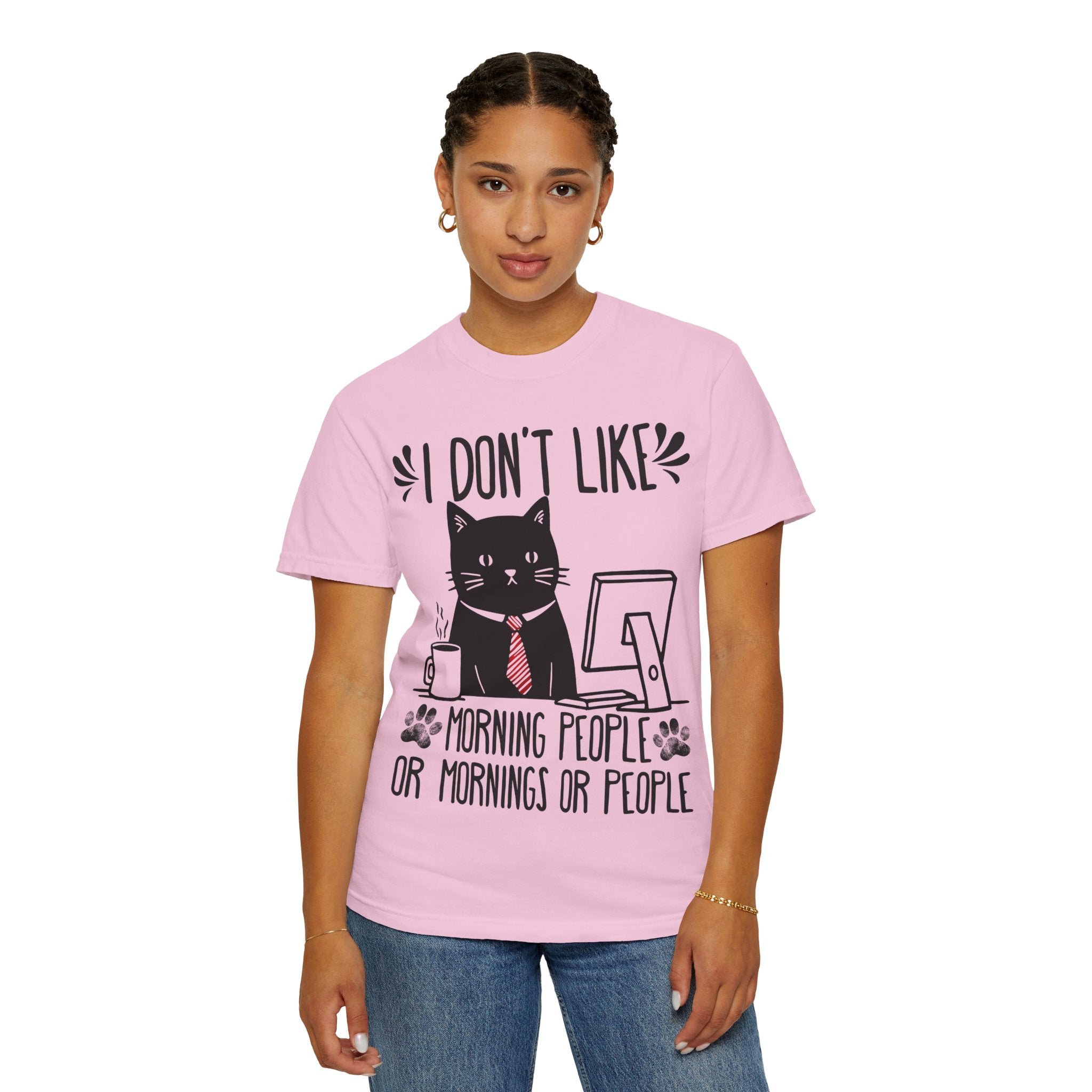 I Don’t Like Morning People... Or Mornings... Or People Funny Cat T-shirt
