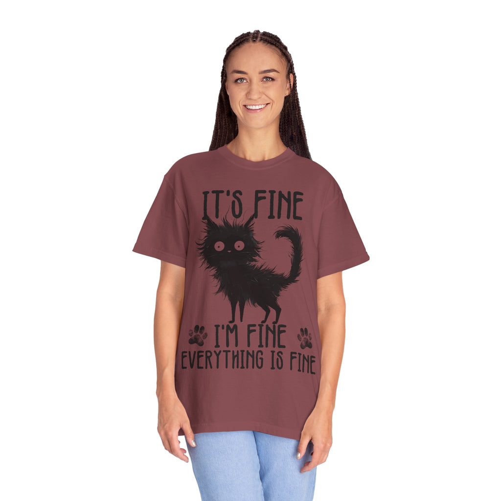 I’m Fine, It’s Fine, Everything Is Fine Funny Cat Kitten T-Shirt