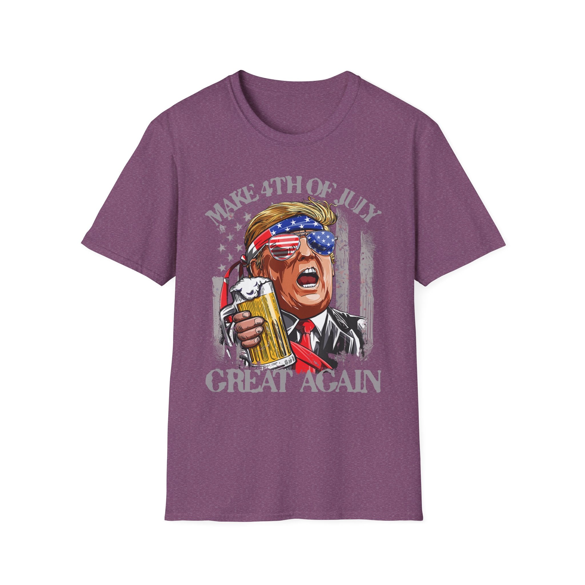 Make 4th of July Great Again Trump Beer Drinking T-Shirt