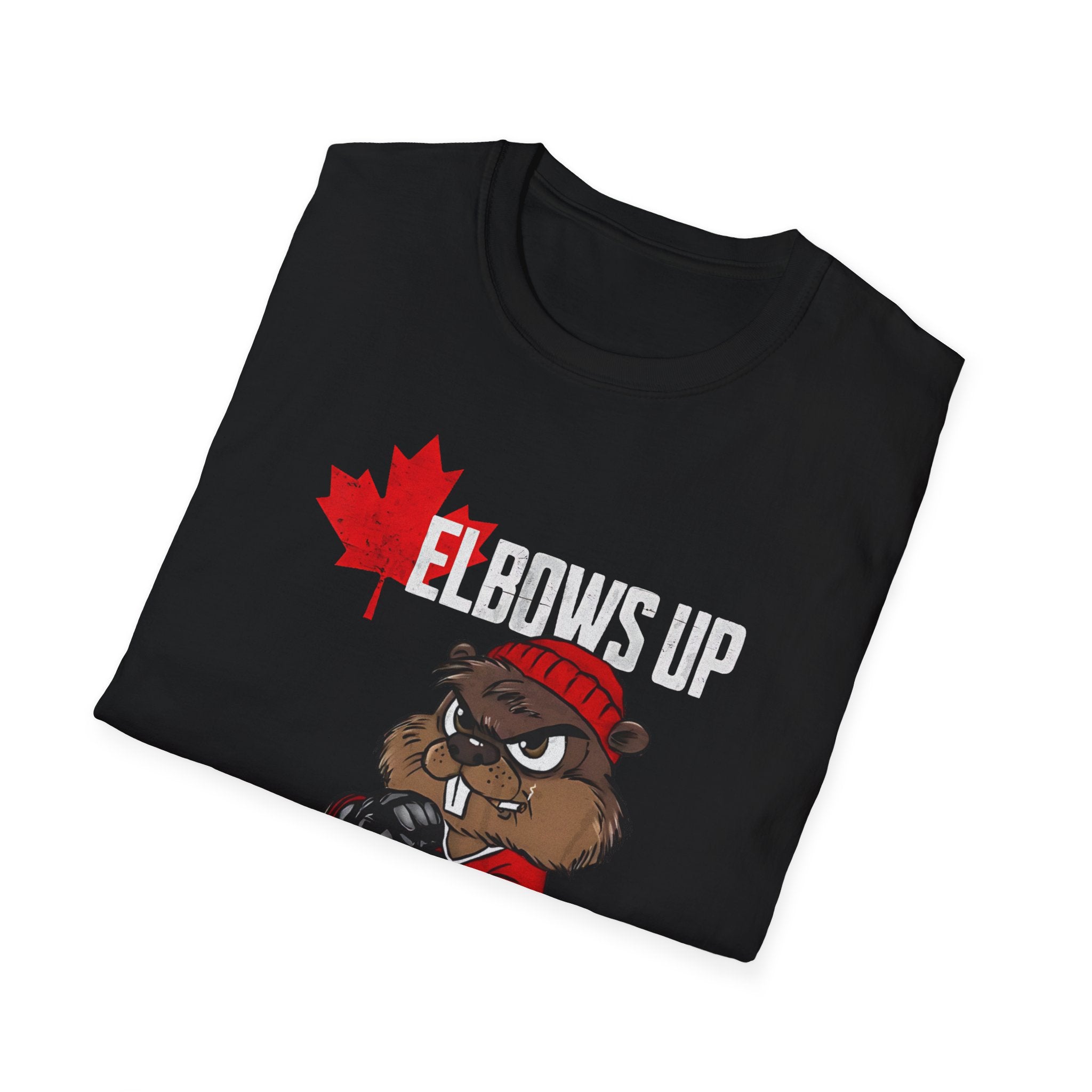 Beaver Hockey Elbows Up Canada Graphic Shirt