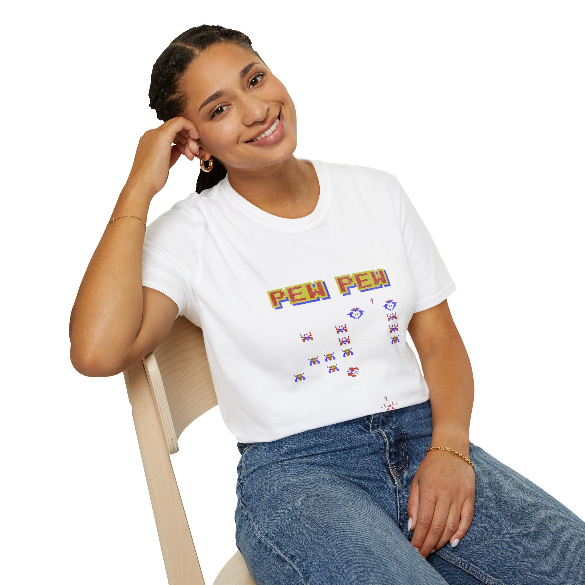 PEW PEW Retro Video Game Vintage Gaming Gamer T-Shirt