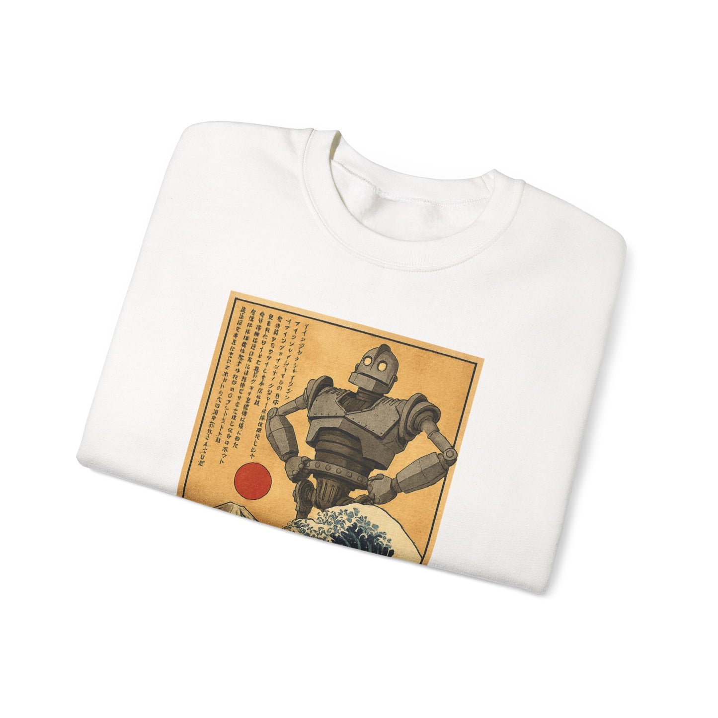 Mecha Shadows Over Fuji Retro Anime Sweatshirt