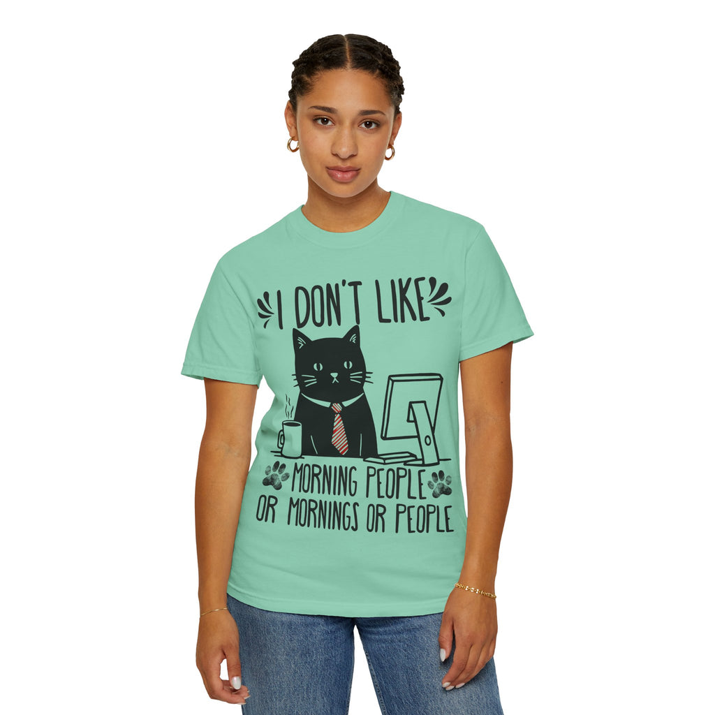 I Don’t Like Morning People... Or Mornings... Or People Funny Cat T-shirt