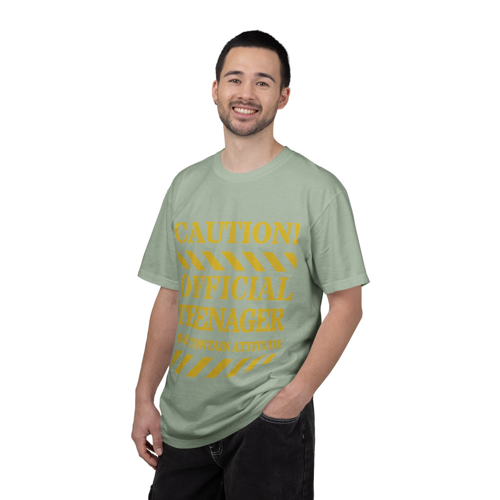 Caution! Official Teenager T-Shirt — 'May Contain Attitude' Youth Graphic Tee