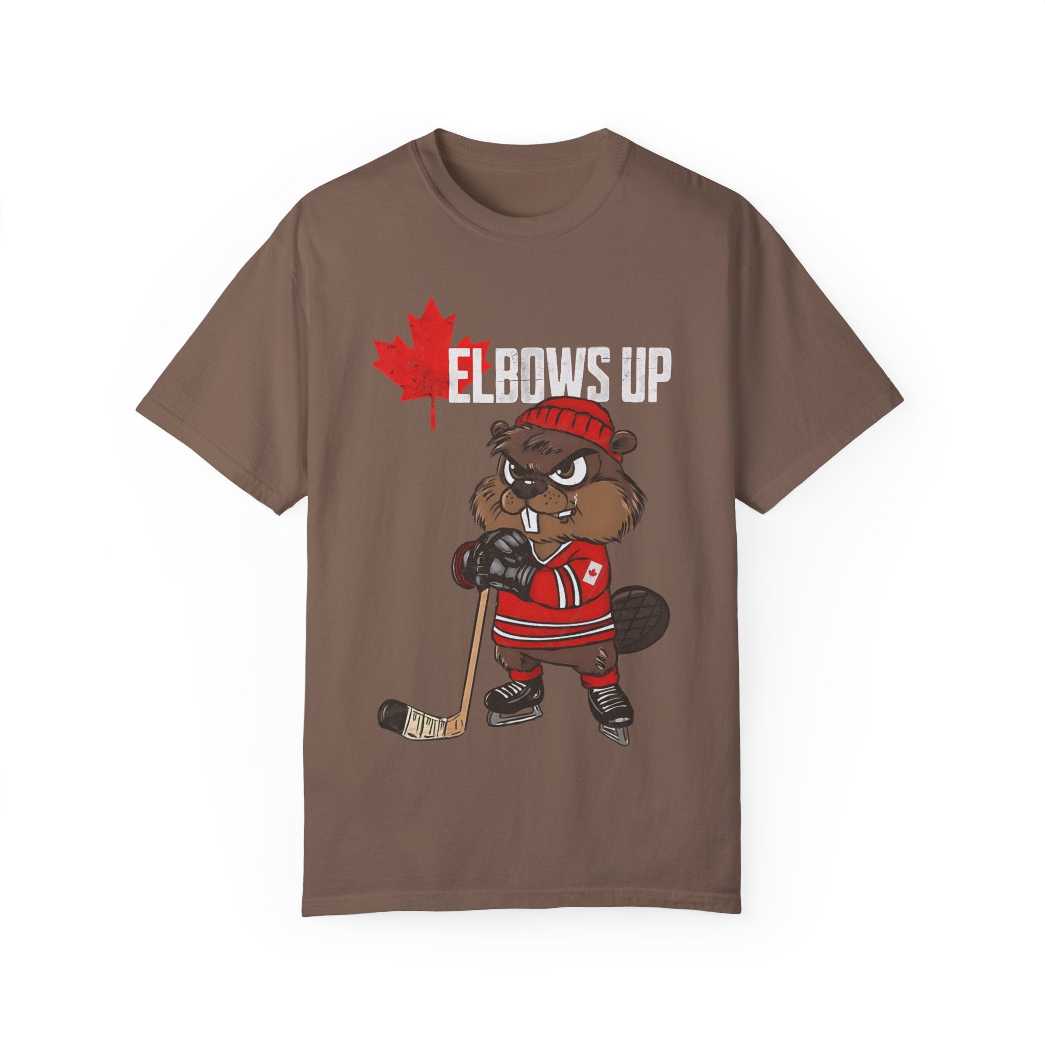 Elbows Up Canada Beaver Hockey Player T-shirt