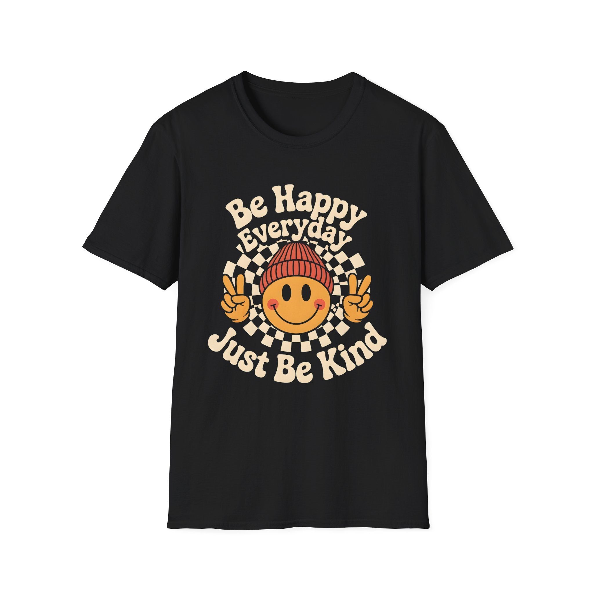 Be Happy Everyday Just Be Kind Cute Smiley Face T-Shirt