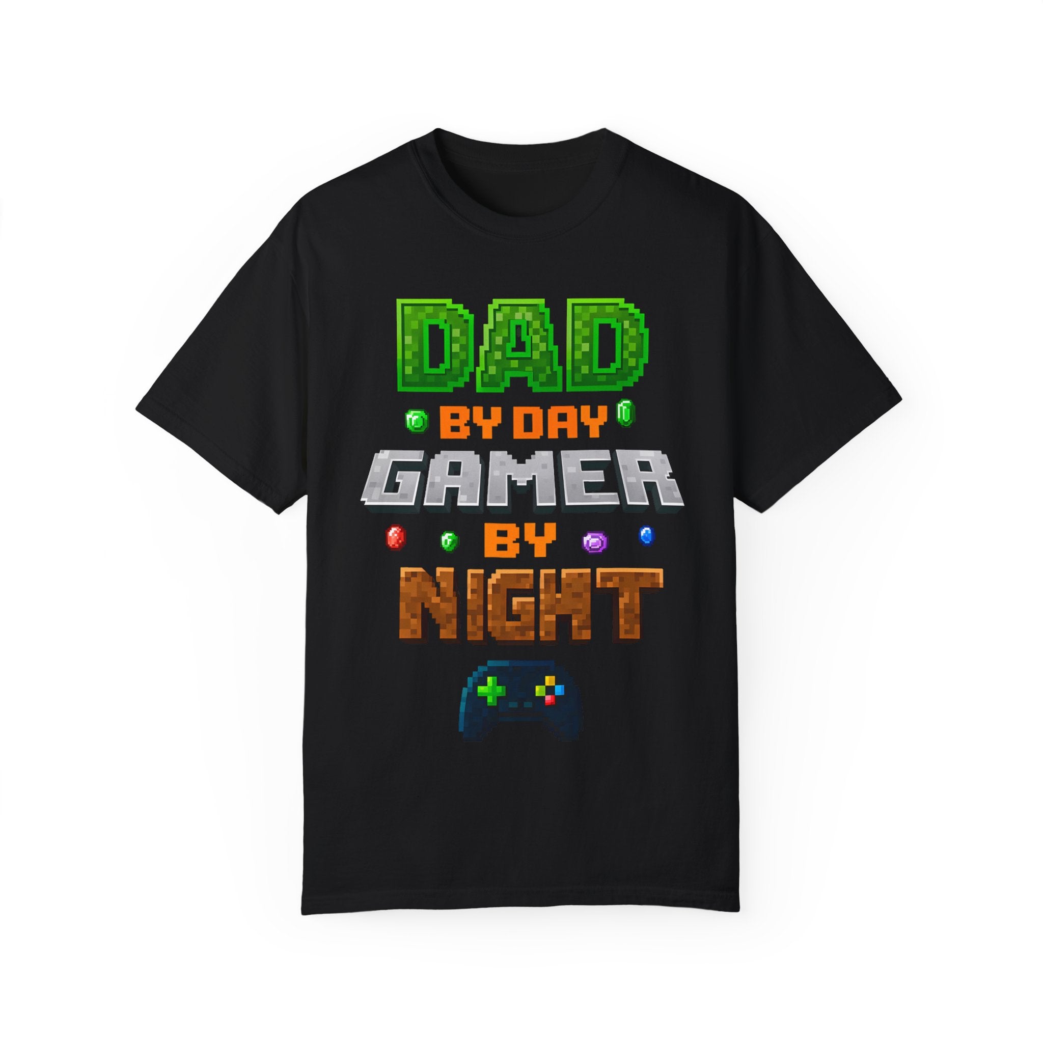 Dad By Day, Gamer By Night – Pixel Hero T-shirt