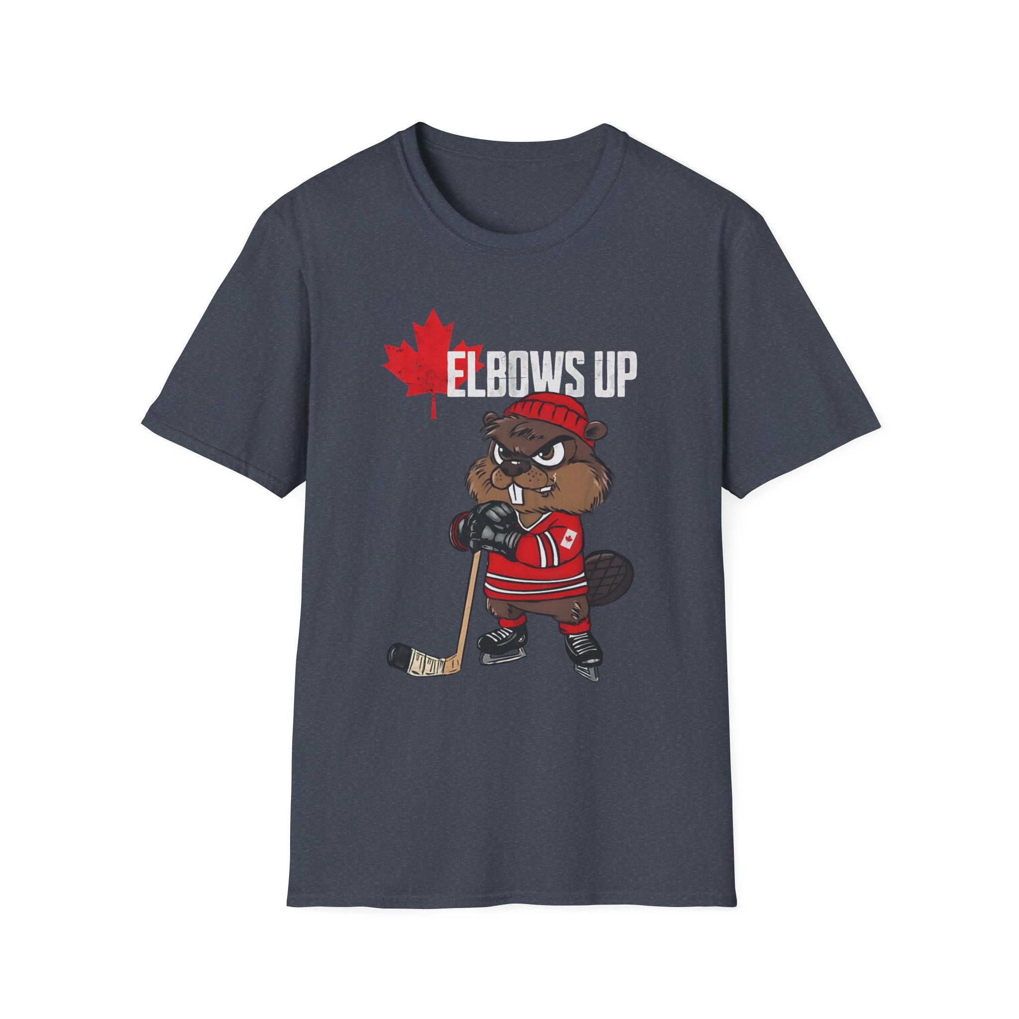 Beaver Hockey Elbows Up Canada Graphic Shirt