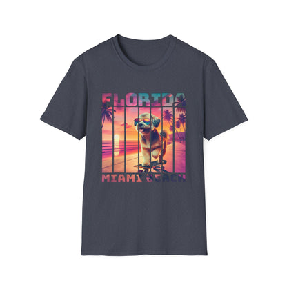 Florida Miami Beach Cool Summer Dog T-Shirt