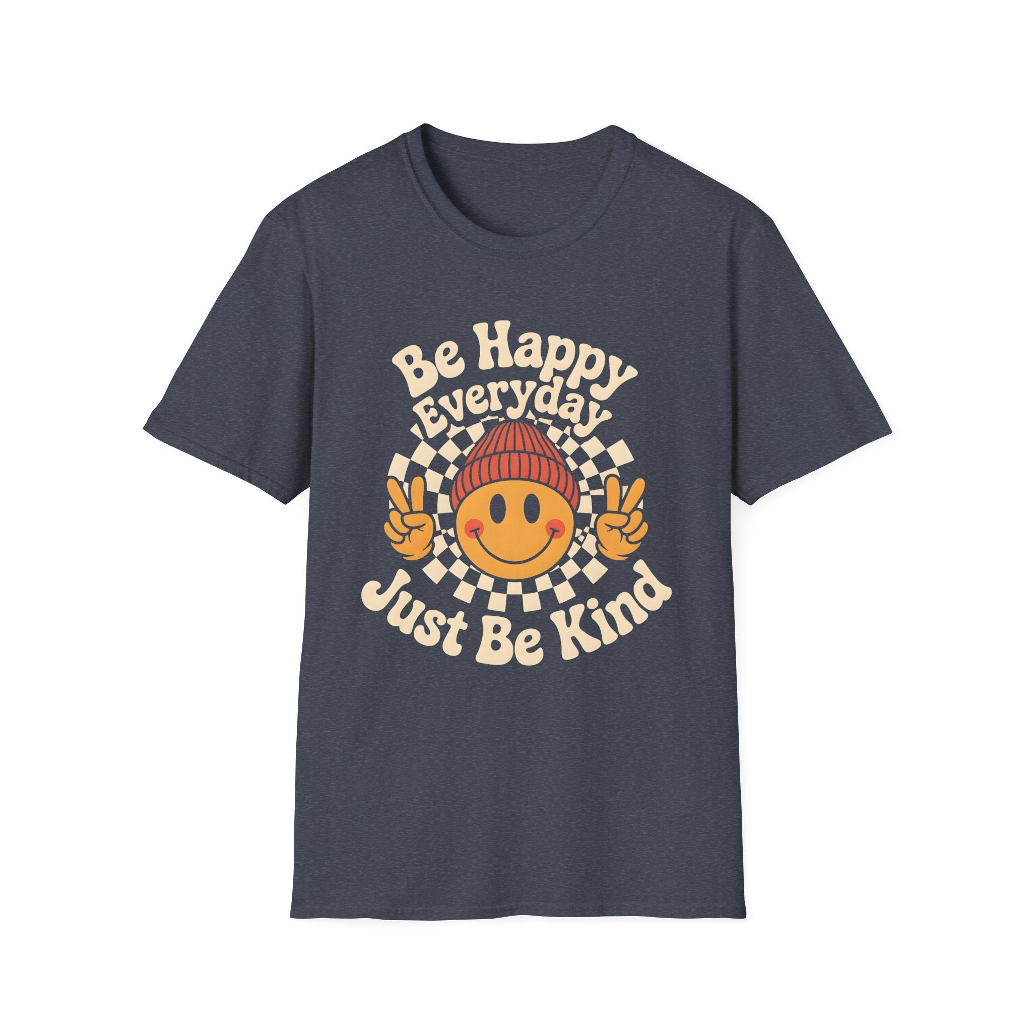 Be Happy Everyday Just Be Kind Cute Smiley Face T-Shirt
