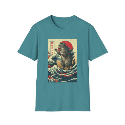 Japan Wave Landscape Catzilla Kaiju T-Shirt