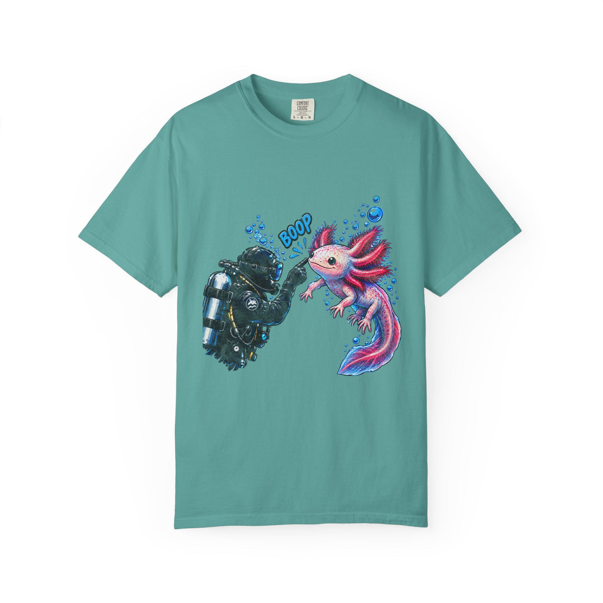 Axolotl Scuba Diver Shirt, Funny Boop The Snoot Tee, Cute Amphibian Lover Gift, Ocean Animal Apparel | Comfort Colors® T-Shirt