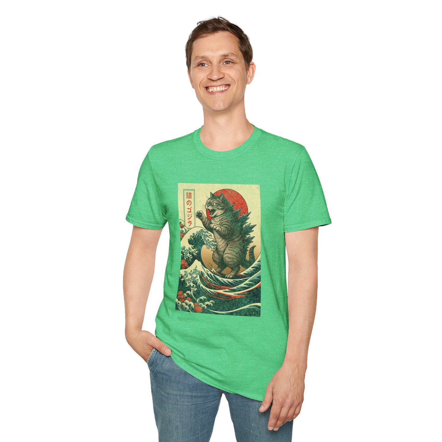Japan Wave Landscape Catzilla Kaiju T-Shirt