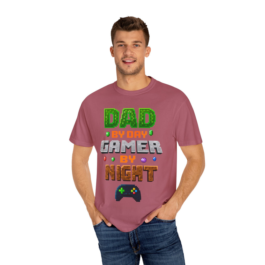 Dad By Day, Gamer By Night – Pixel Hero T-shirt