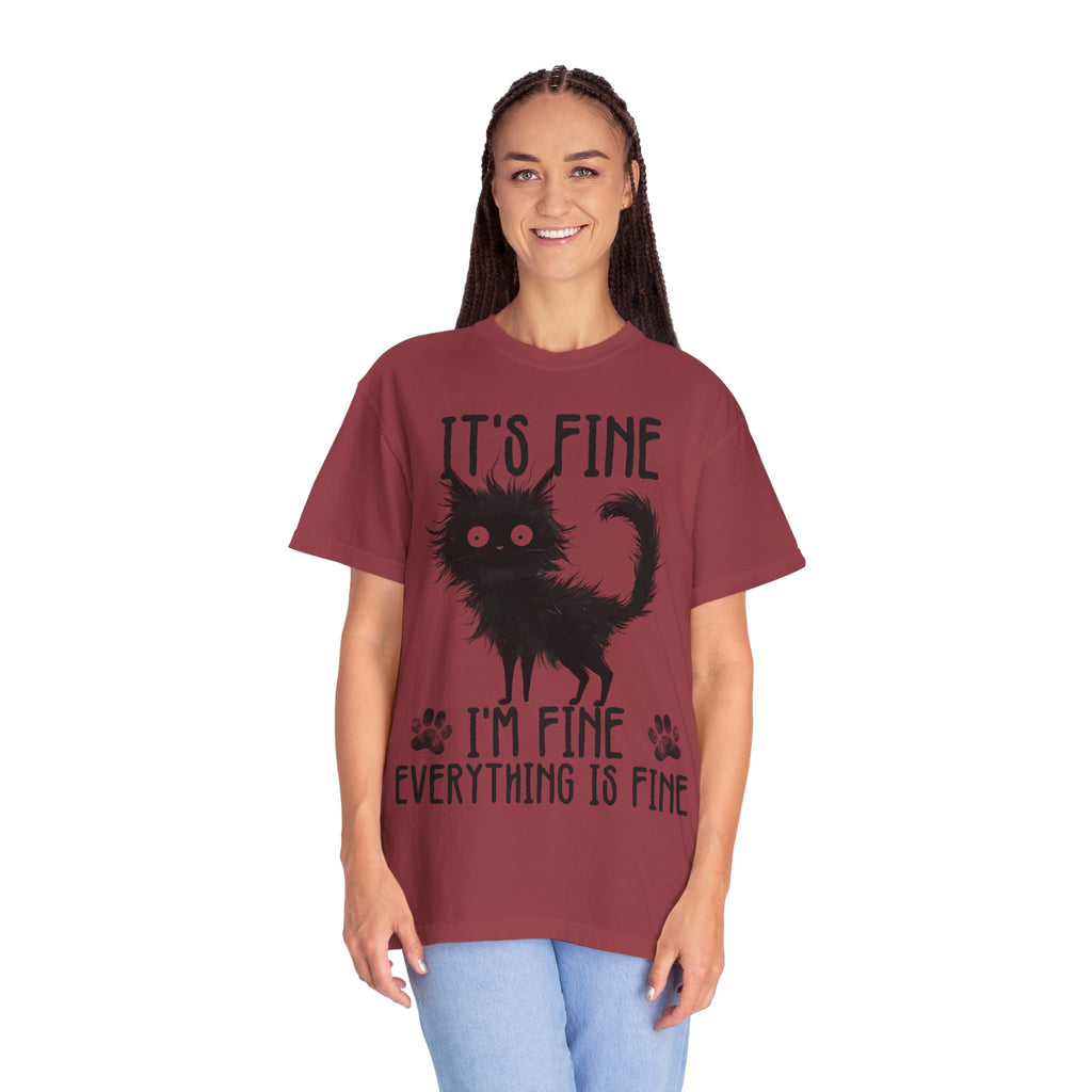 I’m Fine, It’s Fine, Everything Is Fine Funny Cat Kitten T-Shirt