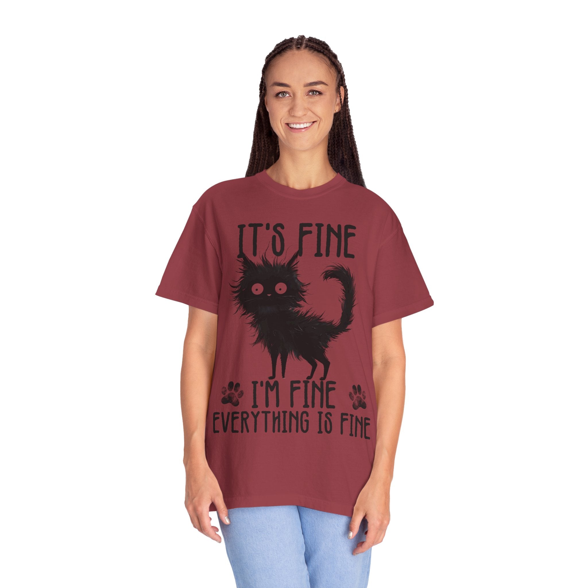 I’m Fine, It’s Fine, Everything Is Fine Funny Cat Kitten T-Shirt