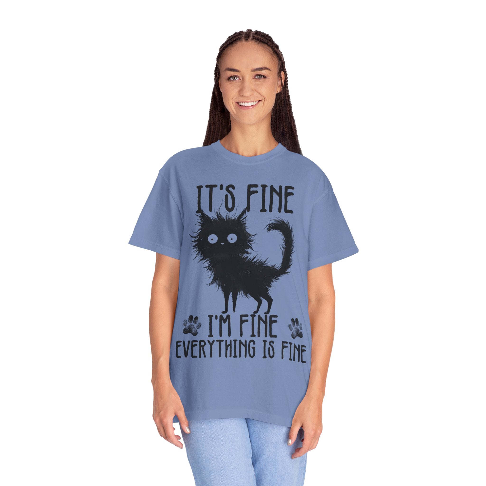 I’m Fine, It’s Fine, Everything Is Fine Funny Cat Kitten T-Shirt
