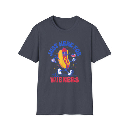 Hotdog 4th of July Just Here for the Weiners T-Shirt