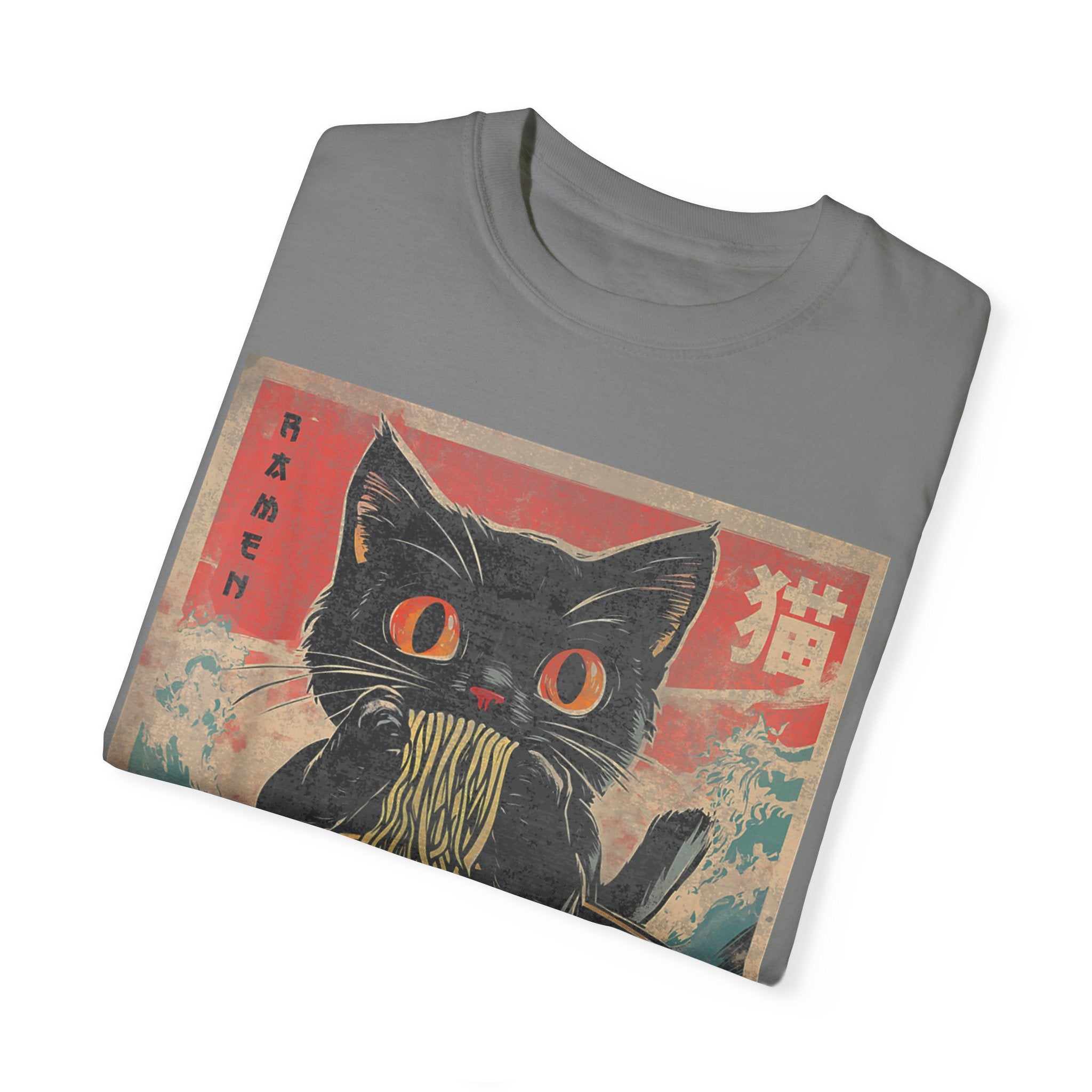 Anime Cat Eating Ramen – Japanese Kawaii Neko Food  T-shirt