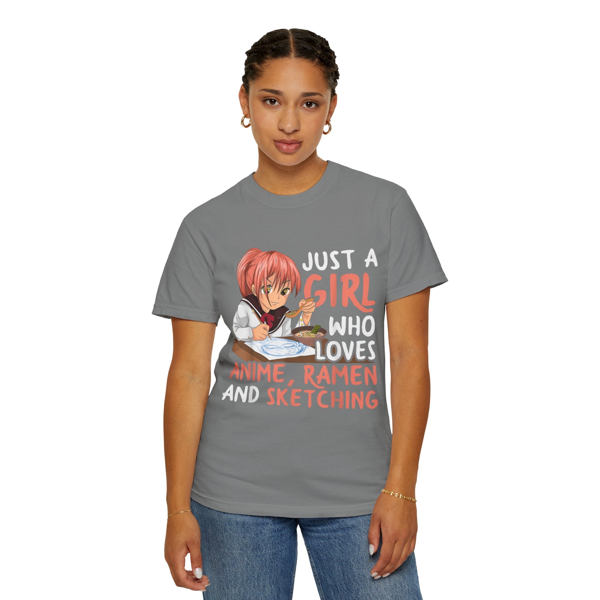 Just a Girl Who Loves Anime, Ramen & Sketching  Anime T-shirt