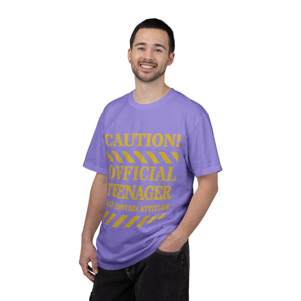Caution! Official Teenager T-Shirt — 'May Contain Attitude' Youth Graphic Tee