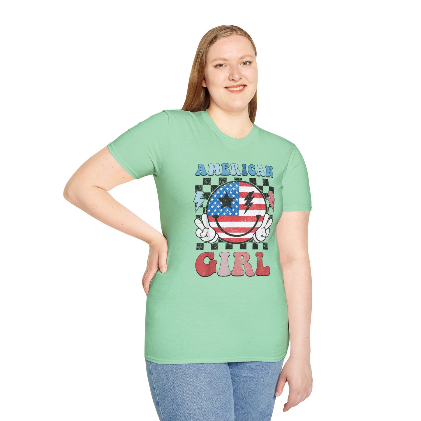 Vintage Peace Sign American Girl T-shirt