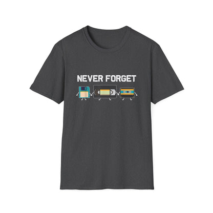 VHS Tape Cassette Floppy Disk – Never Forget Retro T-Shirt