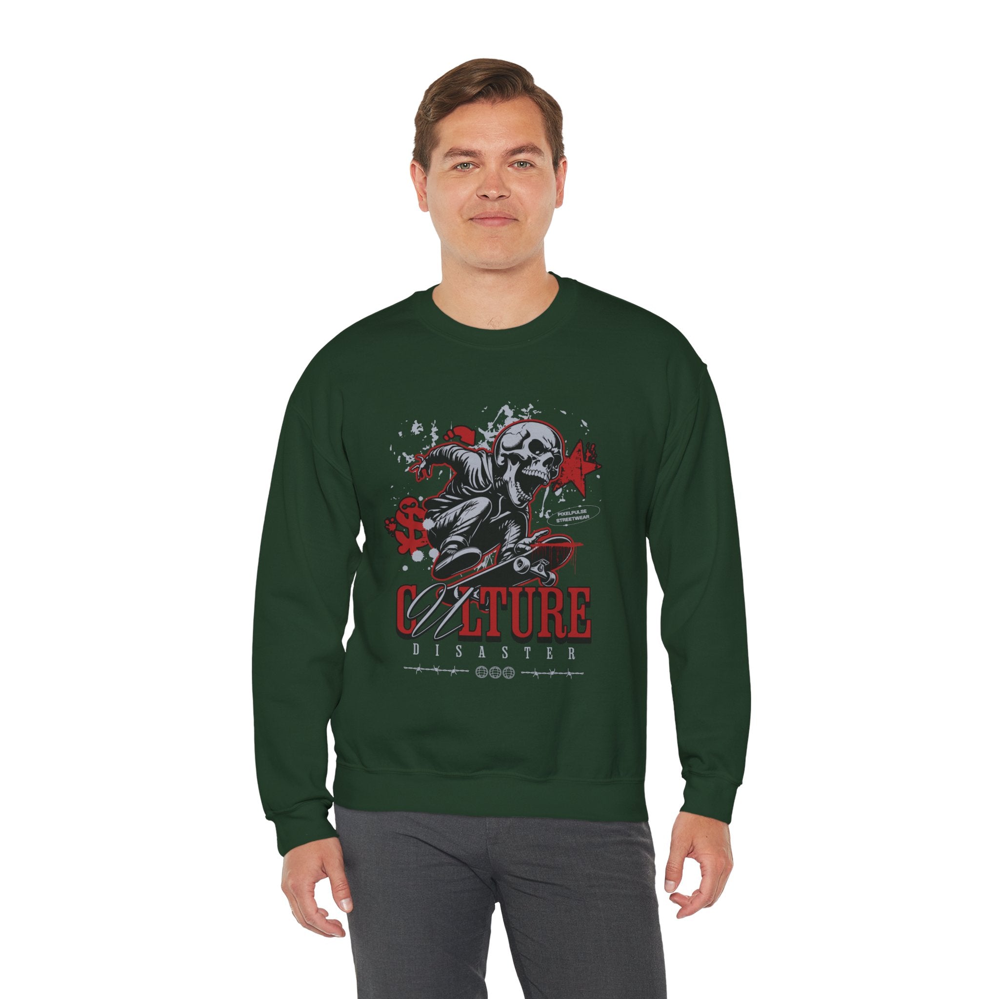 Funny Skull "Culture is a Disaster" Streetwear Sweatshirt
