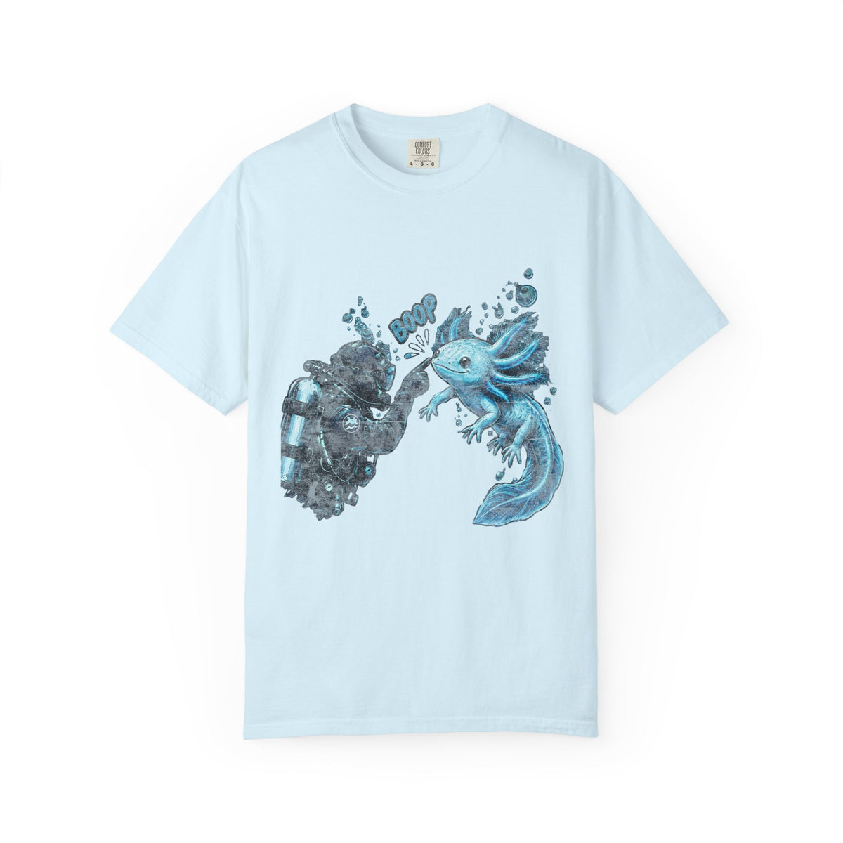 Axolotl Scuba Diving Shirt, Cute Amphibian Tee, Ocean Diver Gift, Scuba Diving Apparel, Water Animal Top | Comfort Colors® T-Shirt
