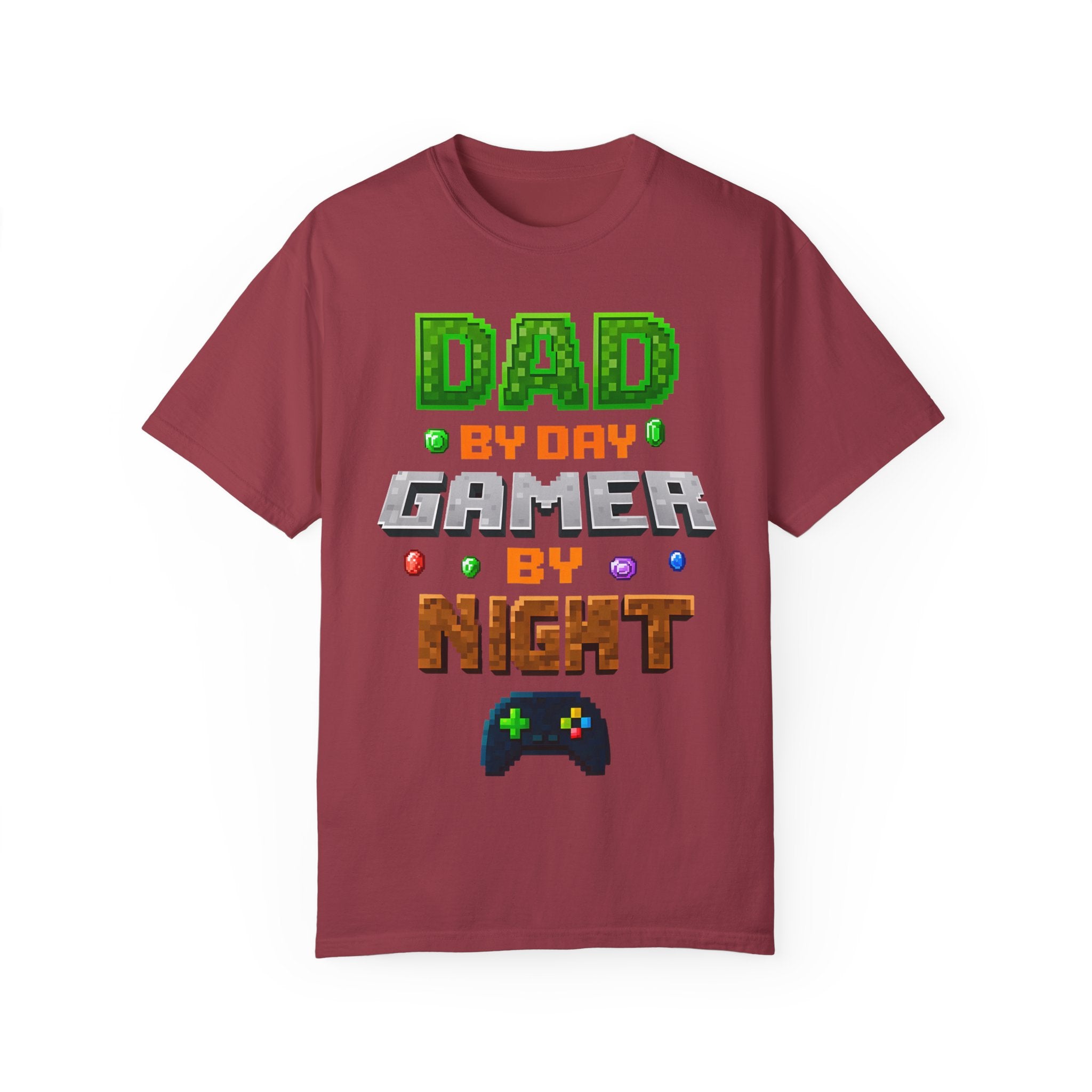 Dad By Day, Gamer By Night – Pixel Hero T-shirt