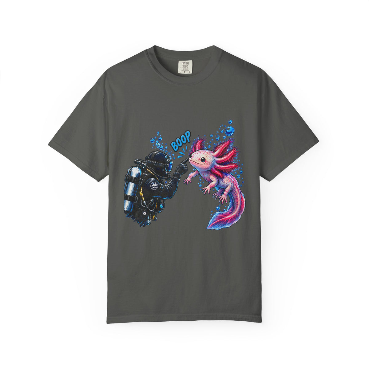 Axolotl Scuba Diver Shirt, Funny Boop The Snoot Tee, Cute Amphibian Lover Gift, Ocean Animal Apparel | Comfort Colors® T-Shirt