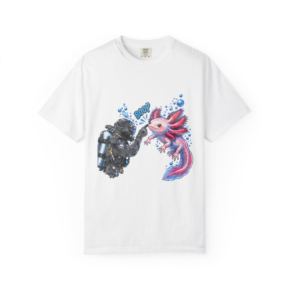 Axolotl Scuba Diver Shirt, Funny Boop The Snoot Tee, Cute Amphibian Lover Gift, Ocean Animal Apparel | Comfort Colors® T-Shirt