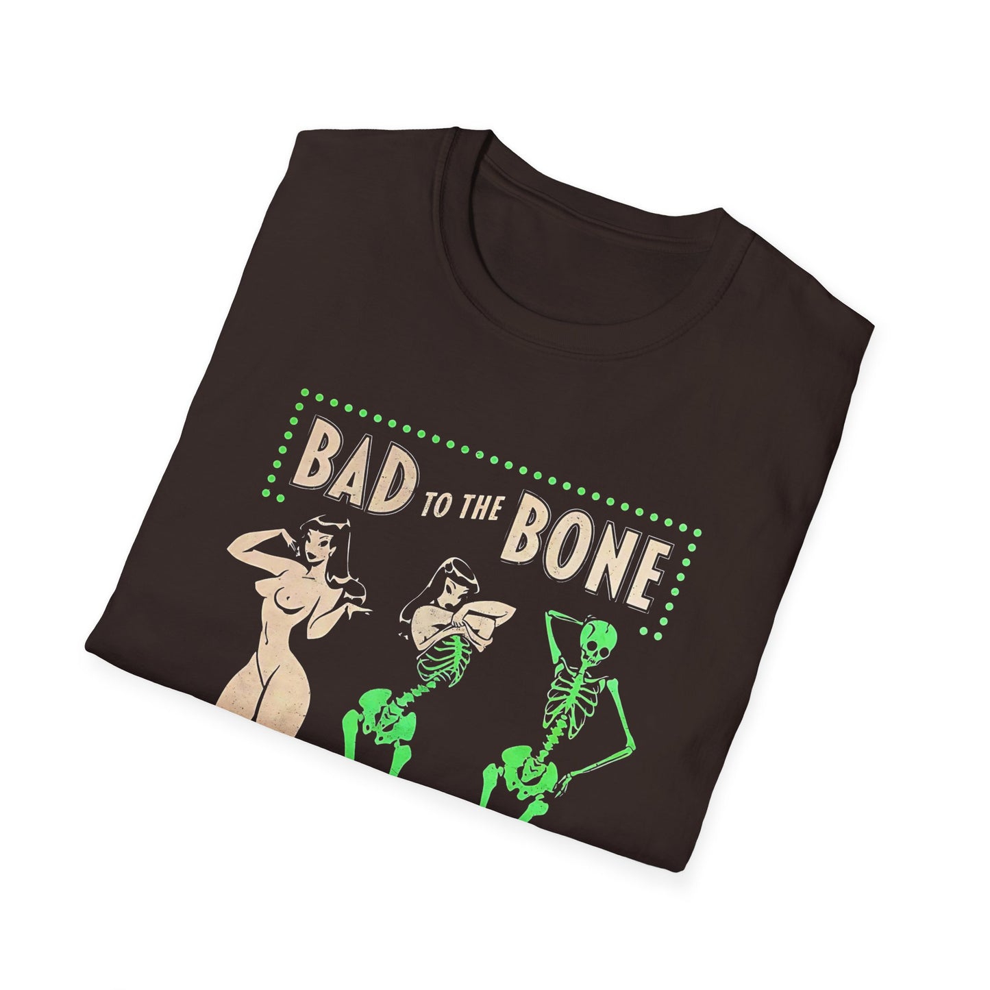Bad to the Bone Halloween Skeleton Woman Baddie T-Shirt