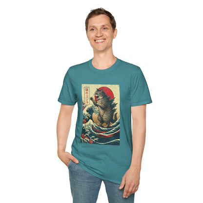 Japan Wave Landscape Catzilla Kaiju T-Shirt
