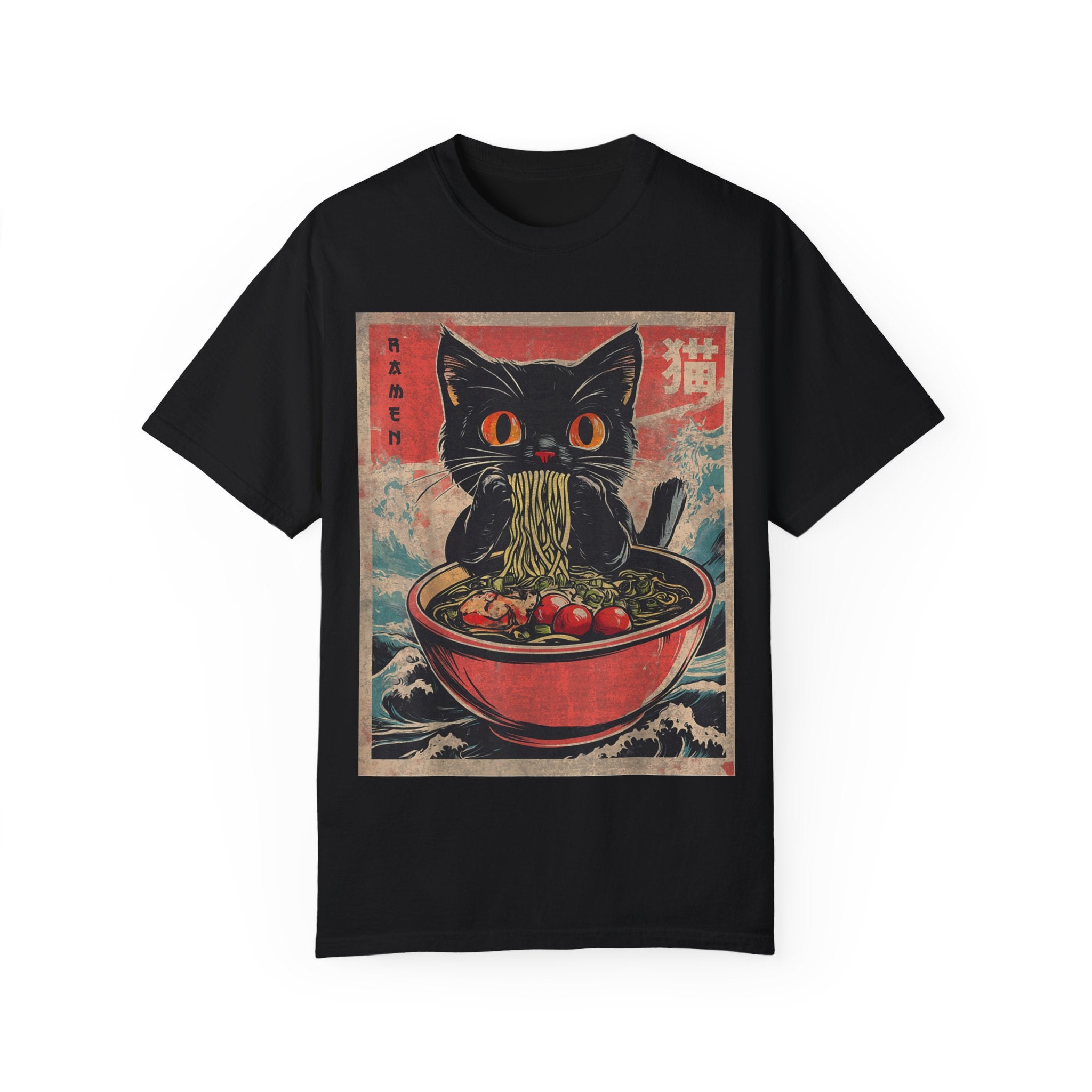 Anime Cat Eating Ramen – Japanese Kawaii Neko Food  T-shirt