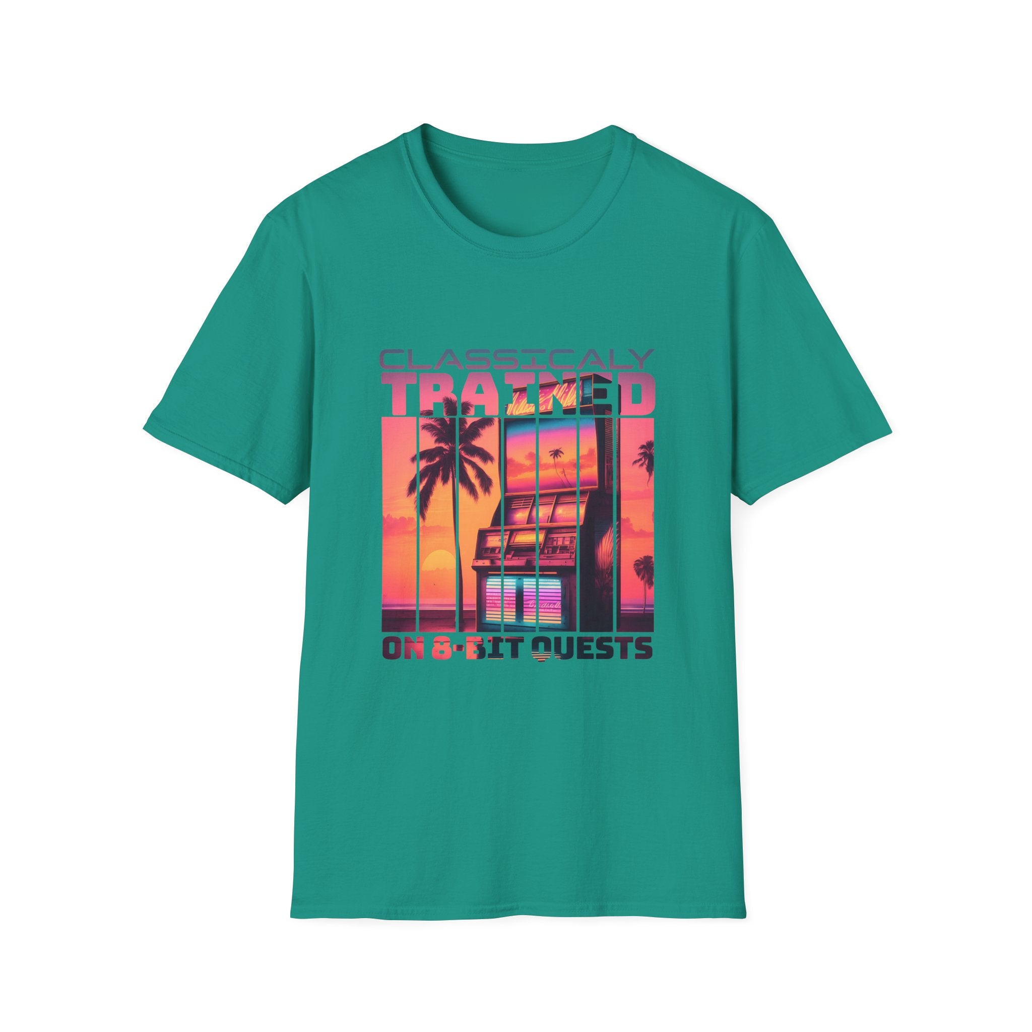 Synthwave Retro Classically Trained on 8-Bit Quests Arcade T-Shirt