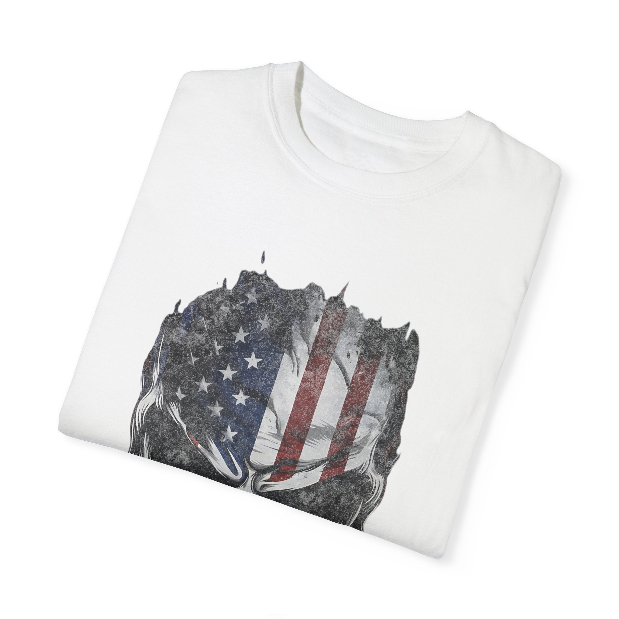 America Skull Face US Flag T-shirt