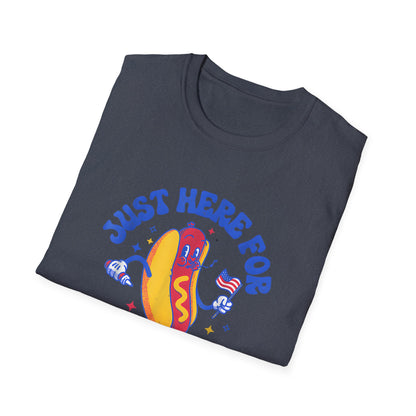 Hotdog 4th of July Just Here for the Weiners T-Shirt