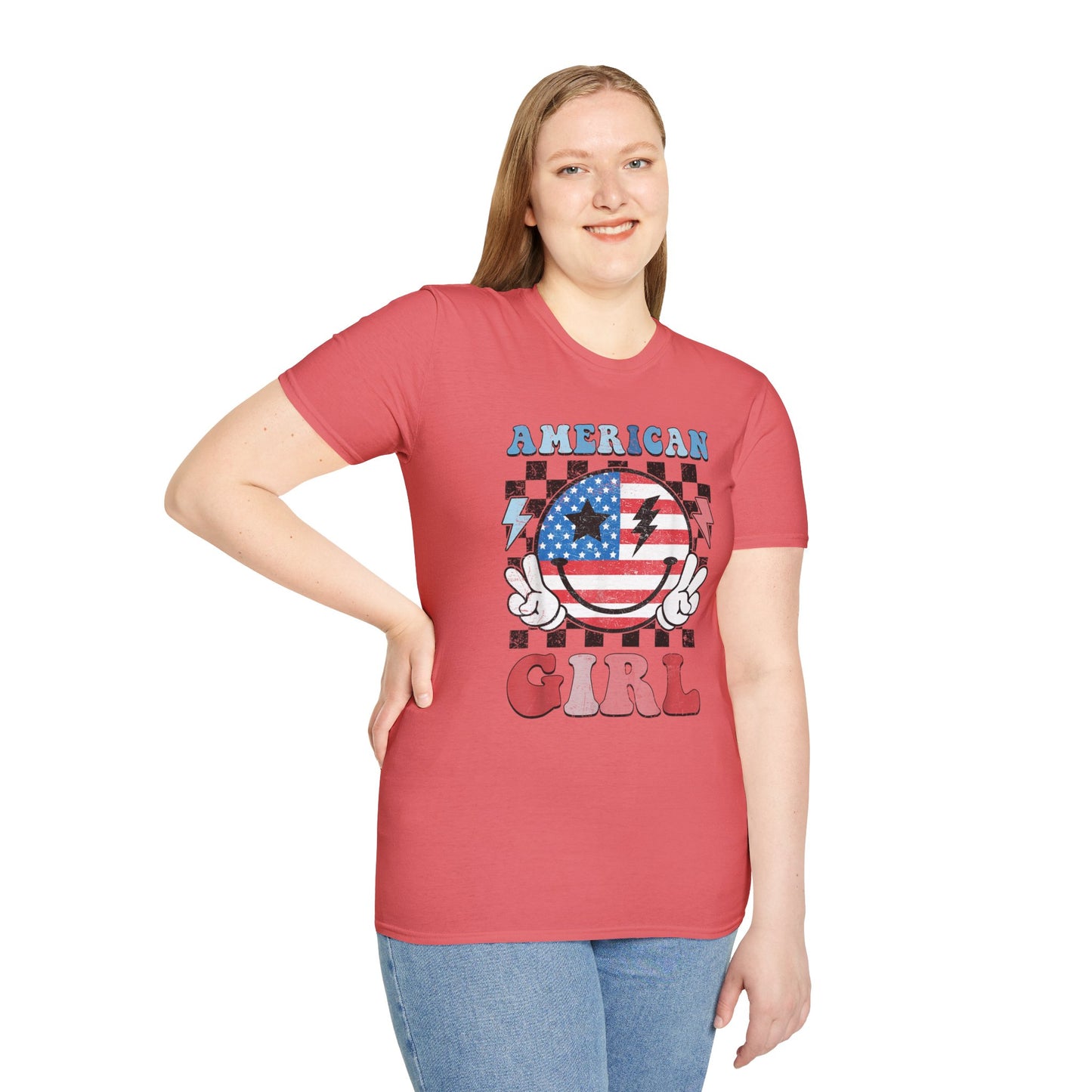 Vintage Peace Sign American Girl T-shirt