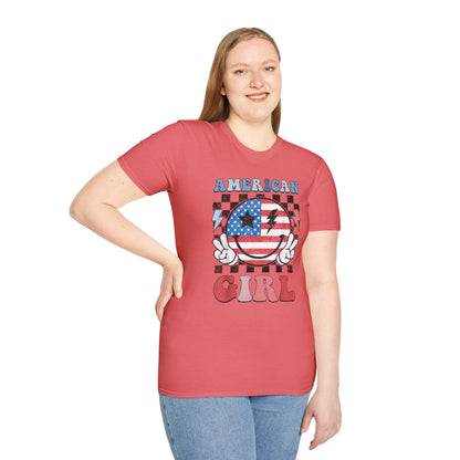 Vintage Peace Sign American Girl T-shirt