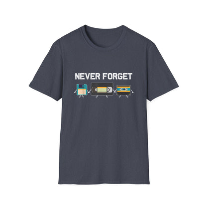 VHS Tape Cassette Floppy Disk – Never Forget Retro T-Shirt