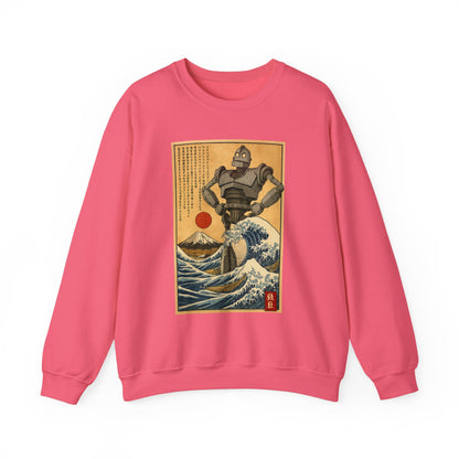 Mecha Shadows Over Fuji Retro Anime Sweatshirt