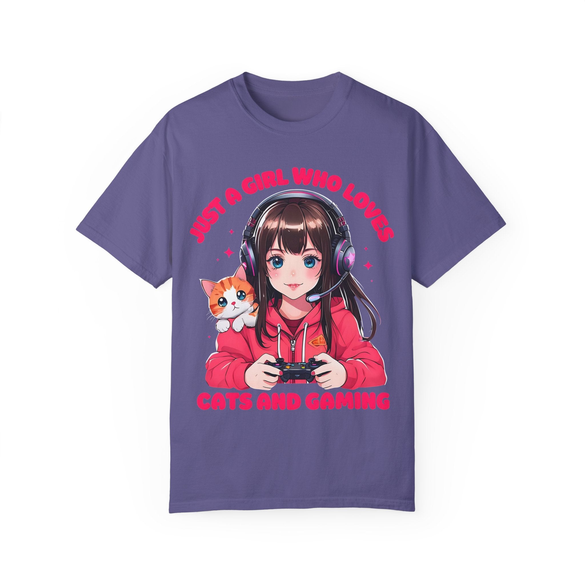 Just A Girl Who Loves Cats and Gaming T-shirt