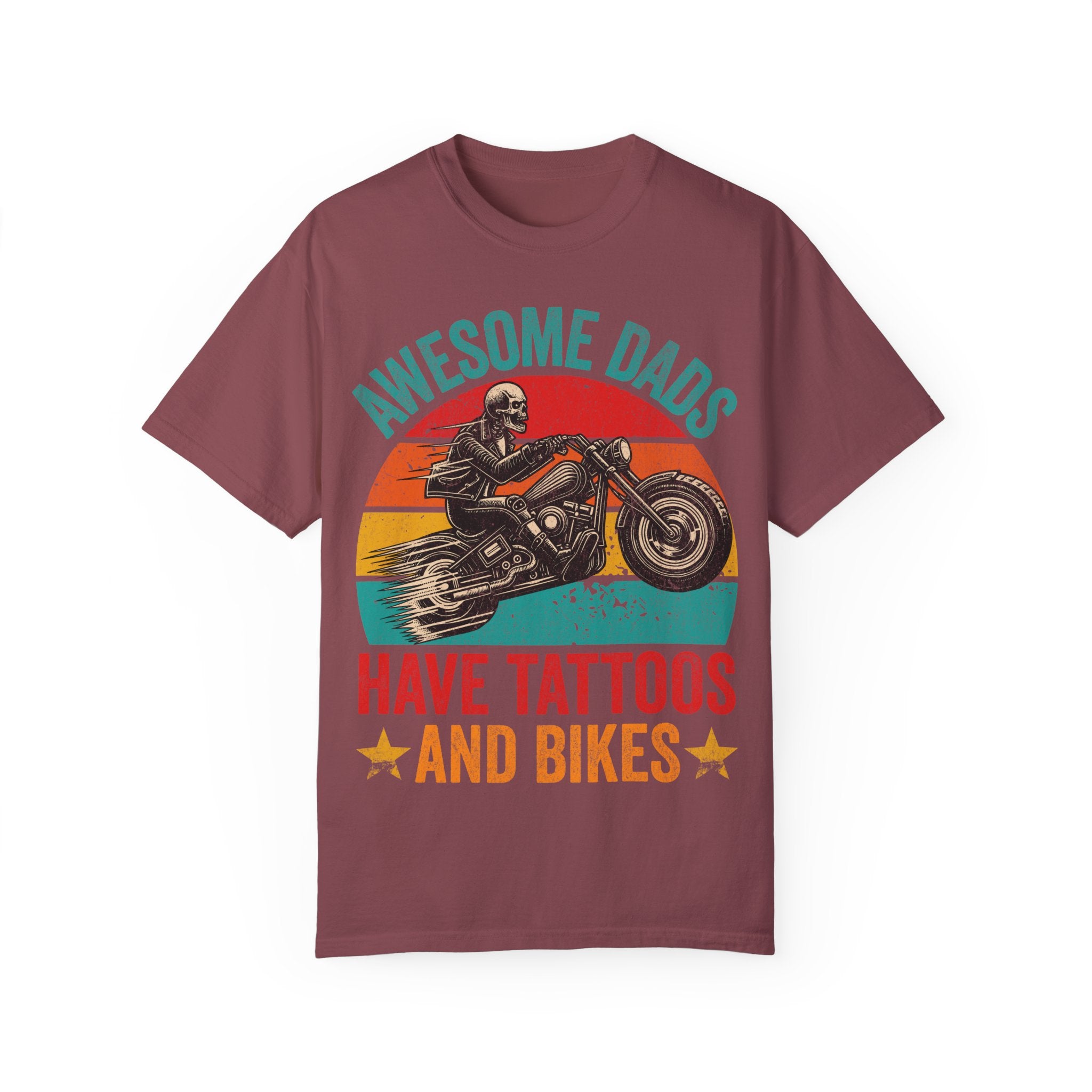 Awesome Dads Have Tattoos and Bikes – Father’s Day Biker T-shirt