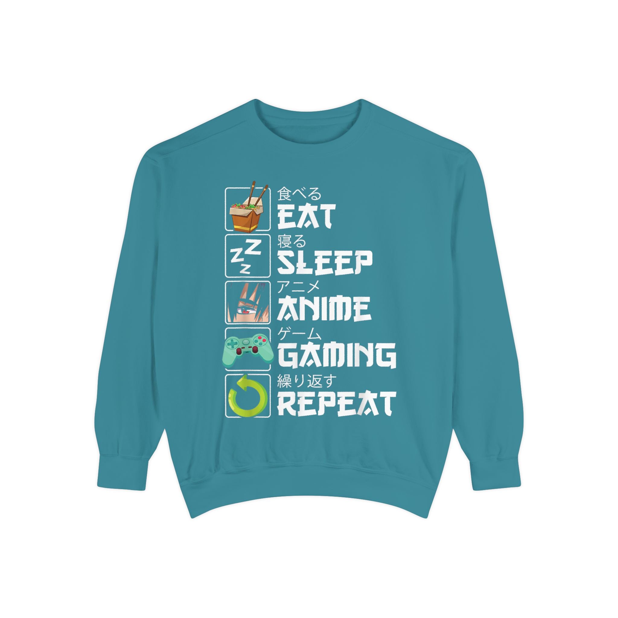 Anime Eat Sleep Anime Gaming Repeat – Funny Anime Gamer Sweatshirt