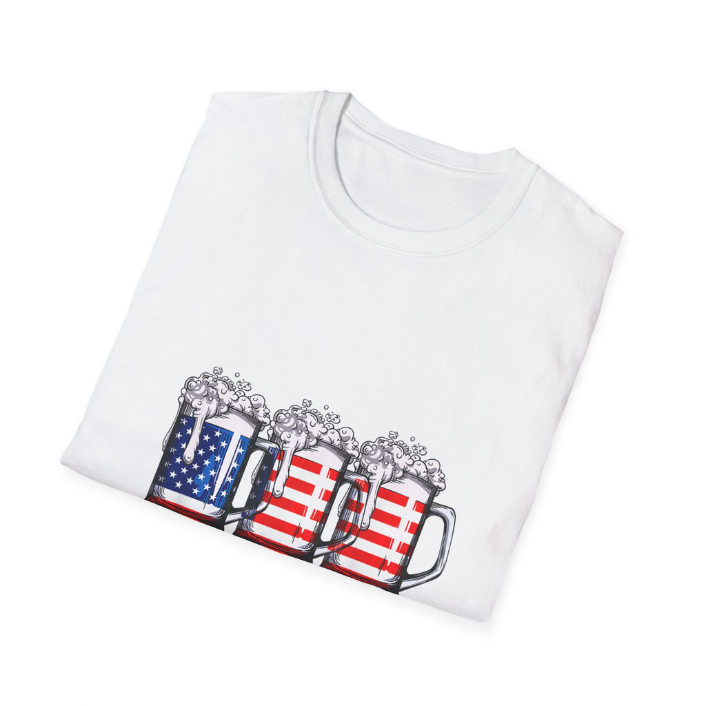 4th of July Beer Drinking USA Mug T-Shirt
