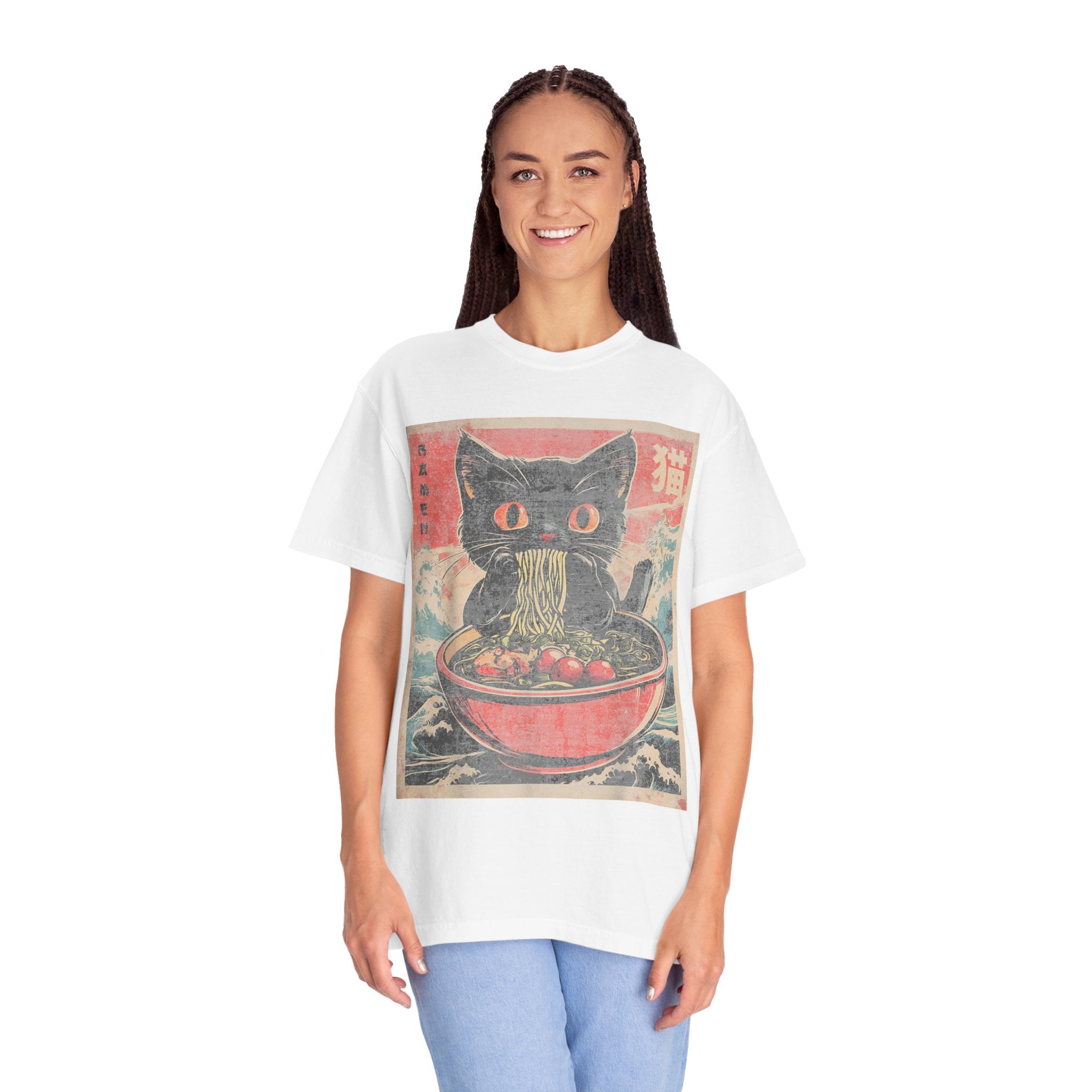 Anime Cat Eating Ramen – Japanese Kawaii Neko Food  T-shirt