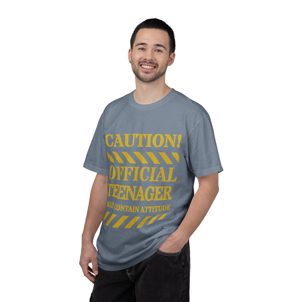 Caution! Official Teenager T-Shirt — 'May Contain Attitude' Youth Graphic Tee